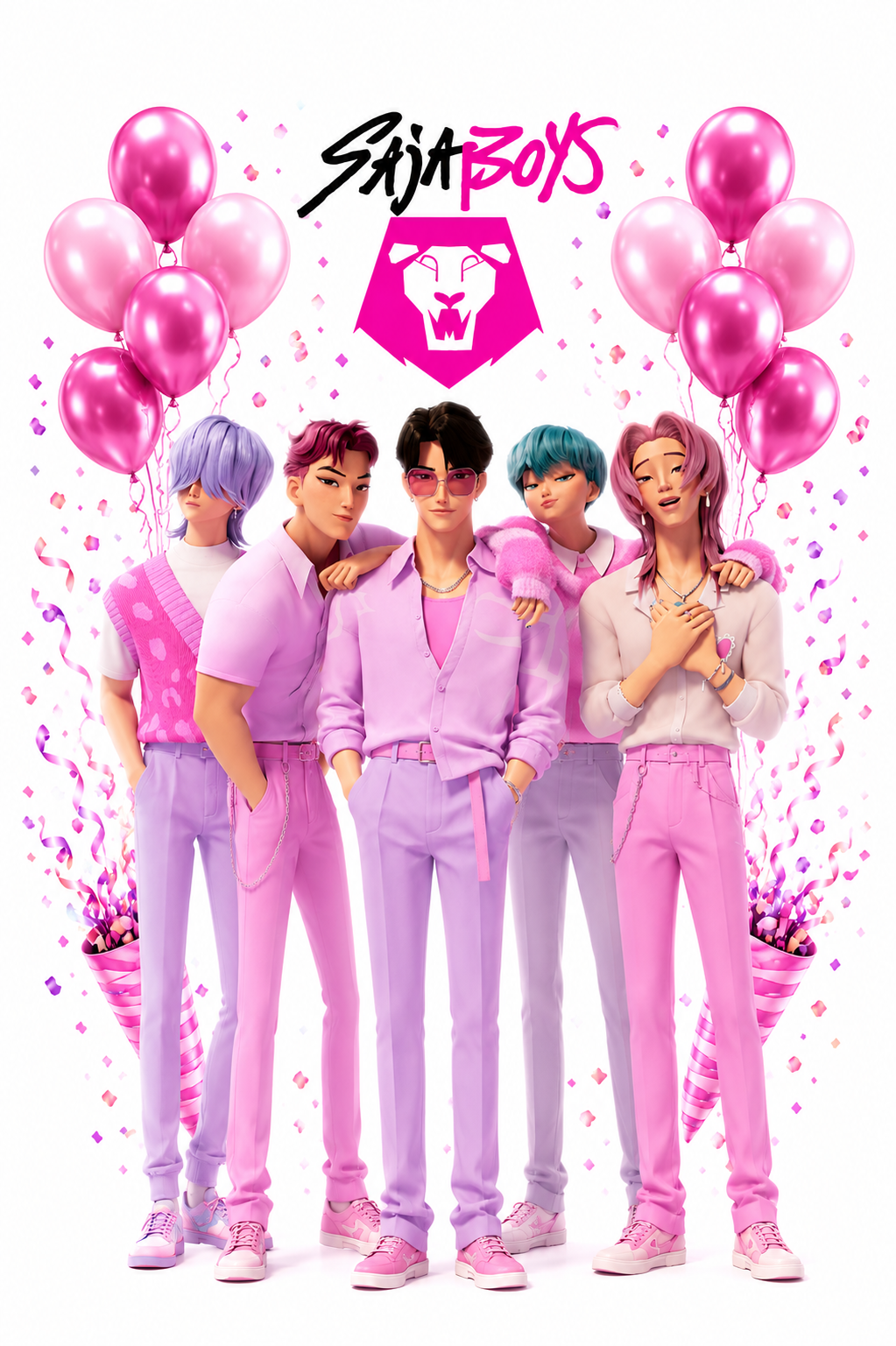 Huntrix / Saja Boys KPop Demon Hunters Theme Party Treat Bags Party bags Gift packs Gift Bags k pop Paper Bags | Birthday Goody Bags for Kids | Candy & Chocolate Gift Pouches Goodies bags Party Accessories size 7.5 x 11