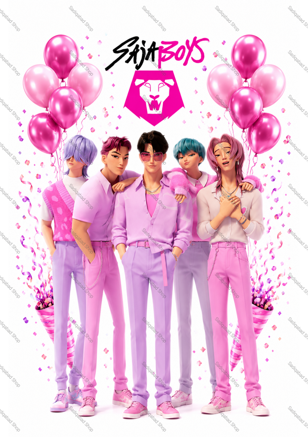 Huntrix / Saja Boys KPop Demon Hunters Theme Party Treat Bags Party bags Gift packs Gift Bags k pop Paper Bags | Birthday Goody Bags for Kids | Candy & Chocolate Gift Pouches Goodies bags Party Accessories size 7.5 x 11